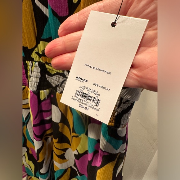 New Nine West summer flowy dress multi color size medium - Picture 2 of 3